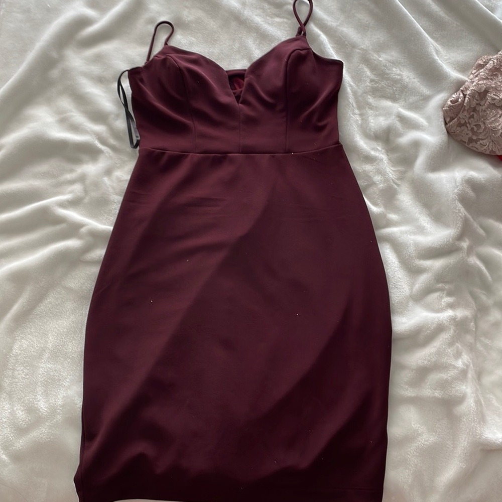 Burgundy midi dress